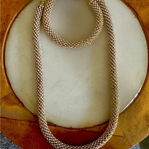 Luxe Gold Rope Necklace and Bracelet Set